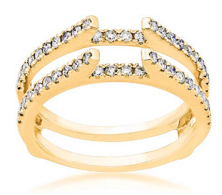 14K Yellow Gold Solitaire Diamond Enhancer Wedding Band Insert