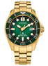 Citizen Men's Promaster Dive Gold-Plated Eco-Drive Green Dial Bracelet Watch