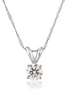 14K White Gold and 1 CTW Diamond Solitaire Pendant Necklace