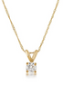 14K Yellow Gold And 0.25 CTW Diamond Solitaire Pendant Necklace