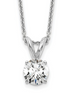 14K White Gold And 0.50 CTW Certified Lab Grown Round Diamond Solitiare Pendant Necklace