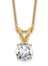 14K Yellow Gold 0.50 CTW Lab Grown Diamond 4 Prong Solitaire Pendant Necklace