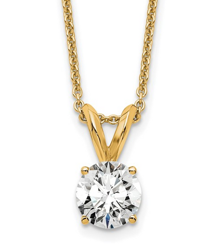 14K Yellow Gold 0.50 CTW Lab Grown Diamond 4 Prong Solitaire Pendant Necklace