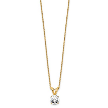 14K Yellow Gold 0.50 CTW Lab Grown Diamond 4 Prong Solitaire Pendant Necklace