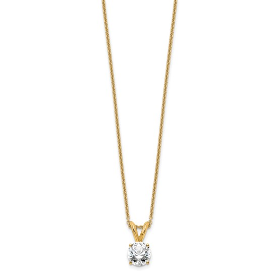 14K Yellow Gold 0.50 CTW Lab Grown Diamond 4 Prong Solitaire Pendant Necklace