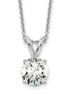 14K White Gold 0.75 CTW Lab Grown Diamond Solitaire Pendant Necklace
