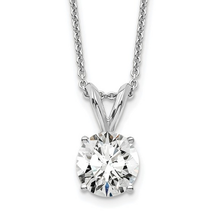 14K White Gold 0.75 CTW Lab Grown Diamond Solitaire Pendant Necklace