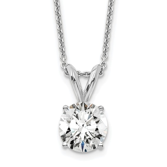 14K White Gold 0.75 CTW Lab Grown Diamond Solitaire Pendant Necklace