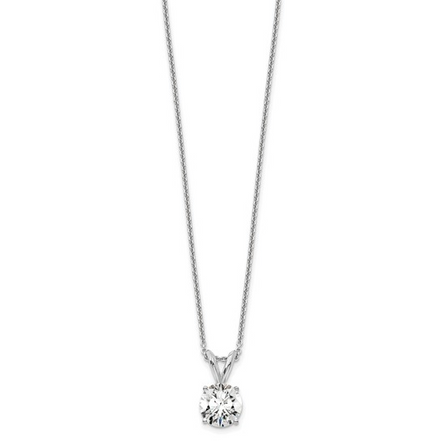 14K White Gold 0.75 CTW Lab Grown Diamond Solitaire Pendant Necklace