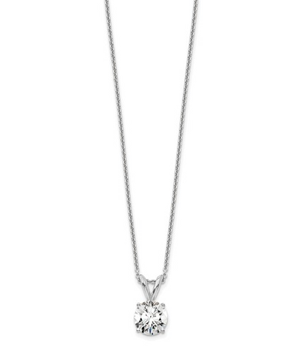 14K White Gold 0.75 CTW Lab Grown Diamond Solitaire Pendant Necklace