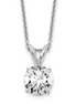 14K White Gold 1 CTW Lab Grown Diamond Solitaire Pendant Necklace