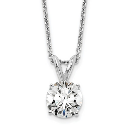 14K White Gold 1 CTW Lab Grown Diamond Solitaire Pendant Necklace