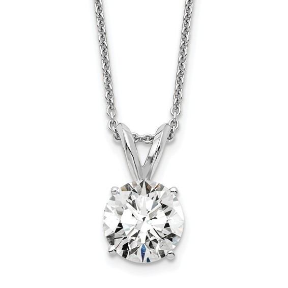 14K White Gold 1 CTW Lab Grown Diamond Solitaire Pendant Necklace