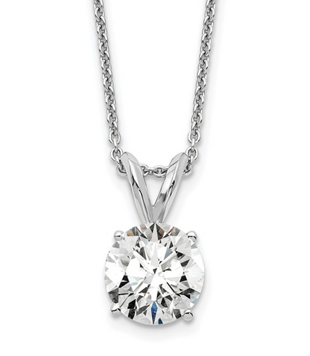 14K White Gold 1 CTW Lab Grown Diamond Solitaire Pendant Necklace