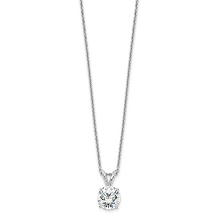 14K White Gold 1 CTW Lab Grown Diamond Solitaire Pendant Necklace