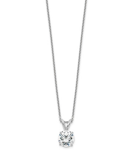 14K White Gold 1 CTW Lab Grown Diamond Solitaire Pendant Necklace