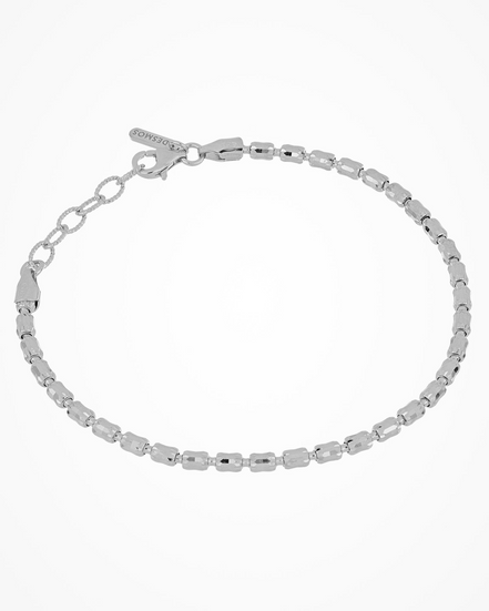 Desmos Barrel Crystal Silver Bracelet 7.50"