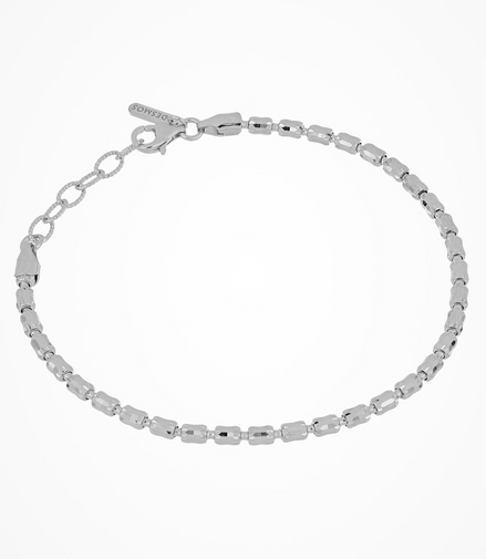 Desmos Barrel Crystal Silver Bracelet 7.50"
