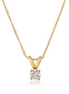 14K Yellow Gold 0.20  CTW Diamond Round Solitaire Pendant Necklace