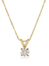 14K Yellow Gold 0.38 CTW Round Solitaire Pendant Necklace
