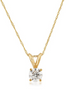 14K Yellow Gold 0.75 CT Diamond Round Solitaire Pendant Necklace