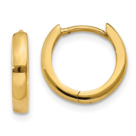 14K Yellow Gold 1.8mm Round Hinged Hoop Earrings