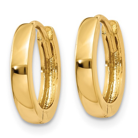 14K Yellow Gold 1.8mm Round Hinged Hoop Earrings