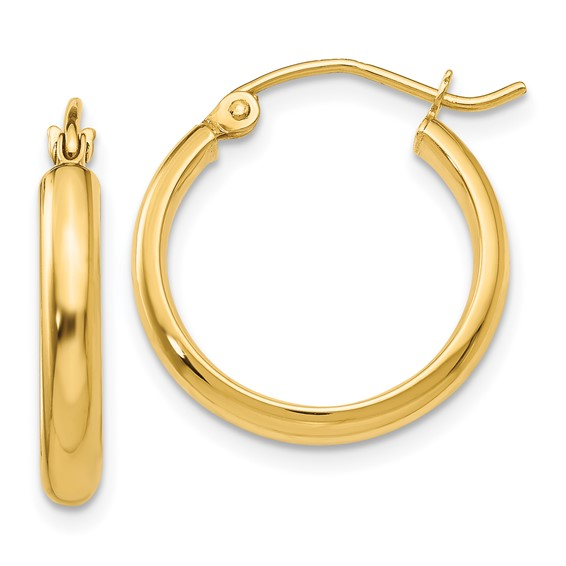 14K Yellow Gold 17mm Hoop Earrings