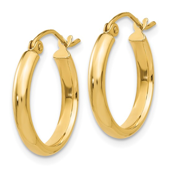 14K Yellow Gold 17mm Hoop Earrings