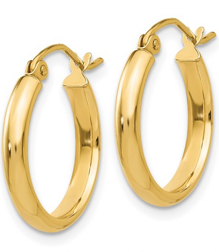 14K Yellow Gold 17mm Hoop Earrings
