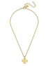Susan Shaw 24K Gold Plated Small Gold Cross Necklace 15"