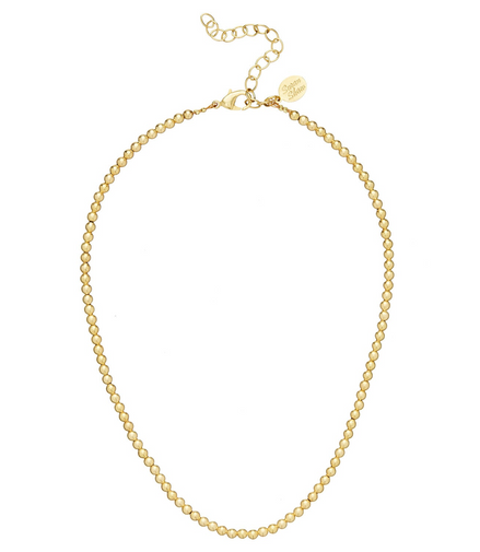 Susan Shaw 24K Yellow Gold Triple Plated Beaded Necklace 15"