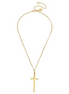 Susan Shaw Handcast Gold Long Cross Beaded Chain Necklace