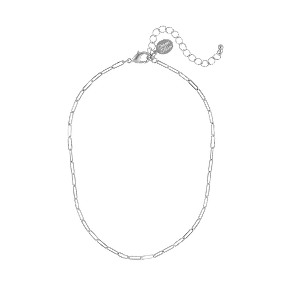 Susan Shaw Sterling Silver Small Paperclip Chain Necklace
