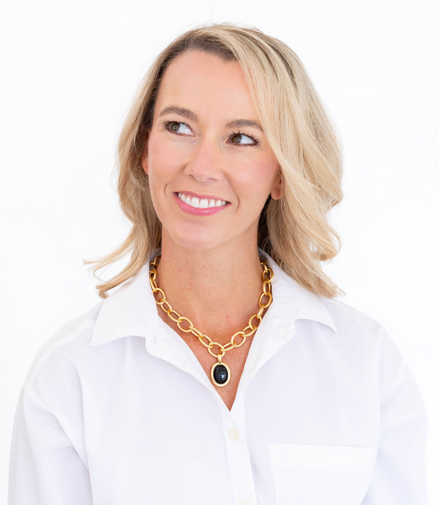 Susan Shaw Gold Oval & Black Onyx Loop Chain Necklace