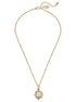 Susan Shaw White French Glass Square Gold Chain Necklace