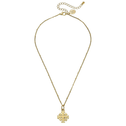 Susan Shaw Medium Jerusalem Cross Chain Necklace