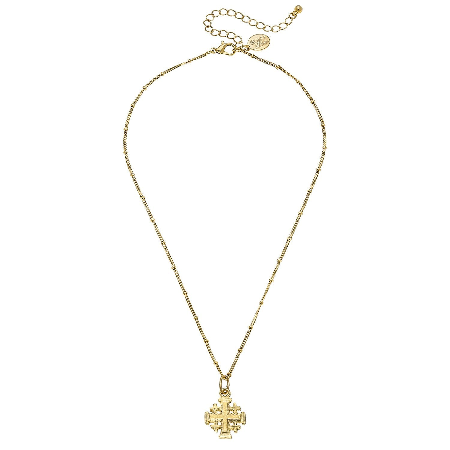 Susan Shaw Medium Jerusalem Cross Chain Necklace