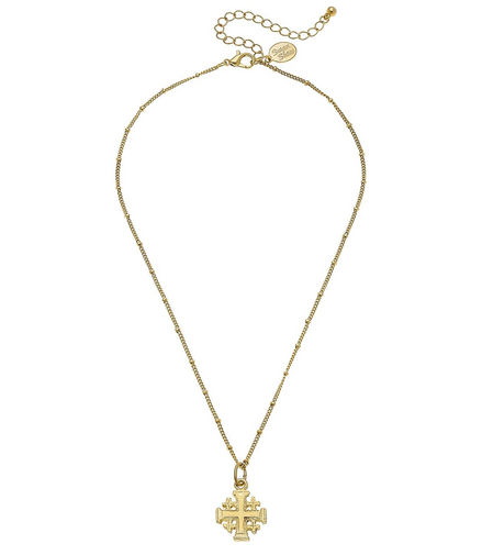 Susan Shaw Medium Jerusalem Cross Chain Necklace