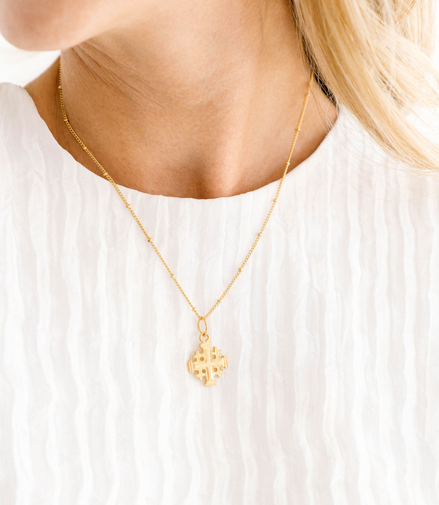 Susan Shaw Medium Jerusalem Cross Chain Necklace