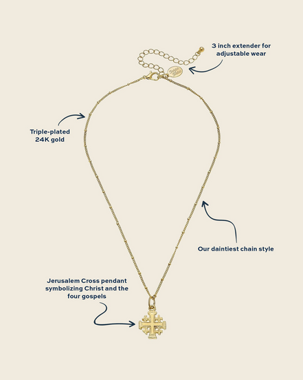 Susan Shaw Medium Jerusalem Cross Chain Necklace