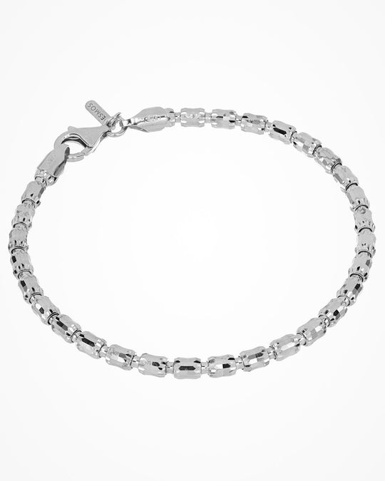 Desmos Sterling Silver Barrel Crystal 4 Bracelet 8"