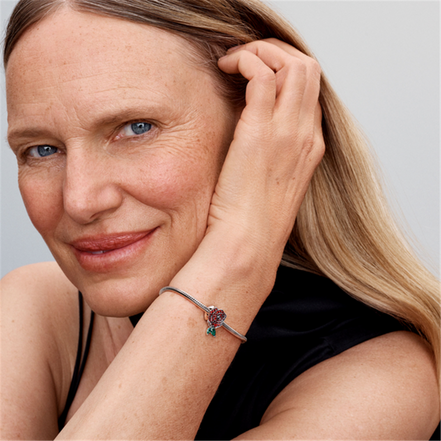 Pandora Moments Sparkling Rose in Bloom Charm