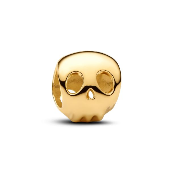 Pandora Moments 14K Gold-Plated Skull Mini Charm