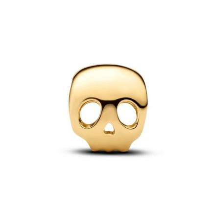 Pandora Moments 14K Gold-Plated Skull Mini Charm