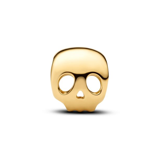 Pandora Moments 14K Gold-Plated Skull Mini Charm