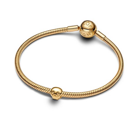 Pandora Moments 14K Gold-Plated Skull Mini Charm