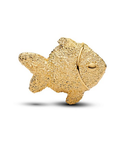 Pandora Moments 14K Gold-Plated Textured Fish Mini Charm