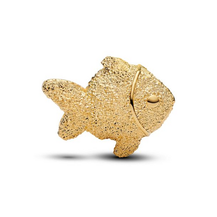 Pandora Moments 14K Gold-Plated Textured Fish Mini Charm
