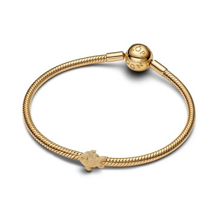 Pandora Moments 14K Gold-Plated Textured Fish Mini Charm